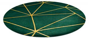Makro Abra Kulatý koberec EMERALD 1013 Luxusní geometrický zelený zlatý Rozměr: průměr 160 cm