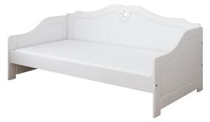 BabyBeds Dětská postel FRANIO hvězdičky 200x90 Barevné provedení: bílá a šedá, Úložný prostor: Ano, s úložným prostorem