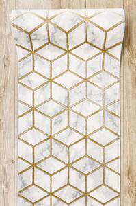 Makro Abra Běhoun EMERALD 1014 Luxusní geometrický 3D krémový zlatý Šíře: 70 cm