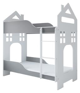BabyBeds Dětská patrová postel DOMEK 180x80 Barevné provedení: Bílá, Úložný prostor: Ne, bez úložného prostoru