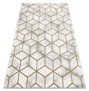 Makro Abra Kusový koberec EMERALD 1014 Luxusní geometrický 3D krémový zlatý Rozměr: 200x290 cm