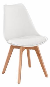 Set dvou jídelních židlí KDCB35988WD01 bílé / hnědé nohy (2 ks)