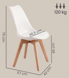 Set dvou jídelních židlí KDCB35988WD01 bílé / hnědé nohy (2 ks)