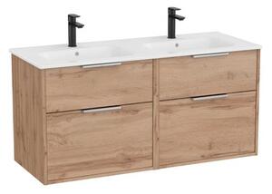 Koupelnová skříňka s dvojumyvadlem Roca Optica 120x58x45,5 cm dub OPT1202ZO