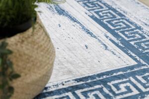 ANDRE mycí kobereček 1213 řecký vintage protiskluz bílá / modrý velikost 120x170 cm | krásné koberce cz