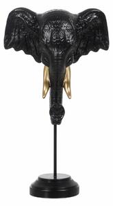 BigBuy Home Dekorativní postava Černý Zlatá Slon 20,5 x 14,3 x 35,5 cm