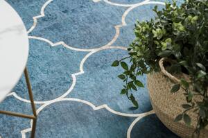 ANDRE mycí kobereček 1181 Marocká mřížka protiskluz modrý velikost 120x170 cm | krásné koberce cz