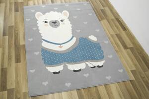 Balta Dětský kusový koberec Luna Kids 534213/95844 Lama šedý modrý Rozměr: 100x150 cm