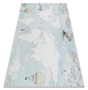 Dětský BAMBINO 1163 mycí kobereček Mapa světa, svět protiskluz - mo krásné koberce cz