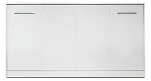 Horizontální sklápěcí postel 90x200 s volitelnou skříní - Bílý mat