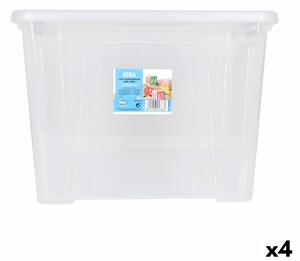 Úložný box s víkem Dem Kira Plastické Transparentní 32 L 42 x 36 x 30 cm (4 kusů)