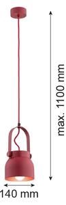 Argon 8292 - Lustr na lanku LOGAN 1xE27/15W/230V pr. 14 cm červená