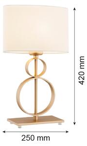 Argon 8310 - Stolní lampa PERSEO 1xE27/15W/230V 42 cm krémová/zlatá