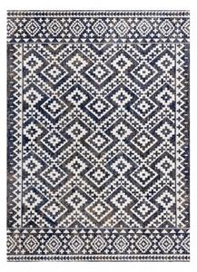 Makro Abra Moderní kusový koberec MUNDO E0561 outdoor geometrický 3D modrý béžový Rozměr: 80x250 cm