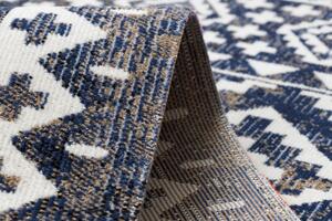 Makro Abra Moderní kusový koberec MUNDO E0561 outdoor geometrický 3D modrý béžový Rozměr: 80x150 cm