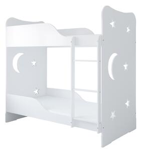 BabyBeds Dětská patrová postel STARS 180x80 Barevné provedení: Šedá, Úložný prostor: Ne, bez úložného prostoru