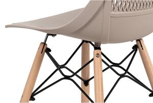 Jídelní židle RAYTON — masiv buk/kov, více barev Béžová