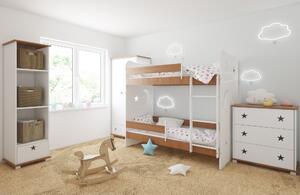 BabyBeds Dětská patrová postel STARS II 180x80 Barevné provedení: Olše, Úložný prostor: Ne, bez úložného prostoru