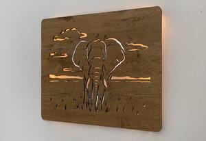 "Slon" světelný obraz 230V 65x55cm provedení povrchu: dub B