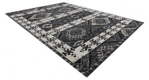 Makro Abra Moderní kusový koberec MUNDO E0651 outdoor geometrický béžový černý Rozměr: 80x150 cm