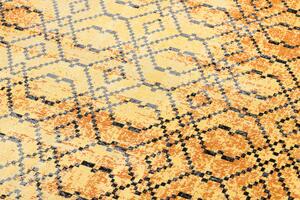Makro Abra Moderní kusový koberec MUNDO D5751 outdoor pomerančový černý Rozměr: 140x190 cm