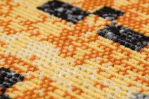 Makro Abra Moderní kusový koberec MUNDO D5751 outdoor pomerančový černý Rozměr: 140x190 cm
