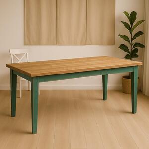 Stará Krása - Own Imports Barevné jídelní stoly s dubovou deskou 76 X 140 X 70