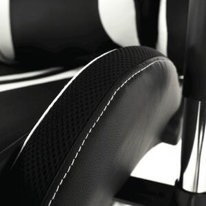 Herní židle ZOPA — ekokůže, černá/bílá/barevný vzor, s RGB podsvícením, nosnost 150 kg