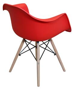 Jídelní židle DUO – plast, kov/masiv buk, více barev Bílá