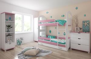 BabyBeds Dětská patrová postel HONZÍK II 180x80 Barevné provedení: Bílá, Úložný prostor: Ne, bez úložného prostoru