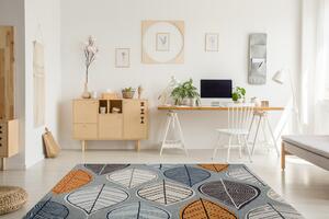 Makro Abra Moderní kusový koberec MUNDO E0641 outdoor listí modrý béžový Rozměr: 160x220 cm
