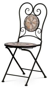 Zahradní židle s mozaikou LUNSAR 2 ks — kov, černý lak