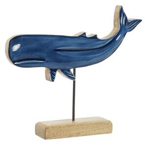 Dekorativní postava Home ESPRIT Modrý Přírodní Velryba 30 x 5 x 26 cm