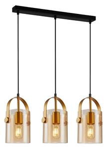 ITALUX PND-32453-3-GD+AMB - Lustr na lanku NANESMA 3xE27/40W/230V zlatá