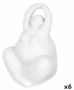3892 Dekorativní postava Bílý Dolomite 14 x 18 x 11 cm (6 kusů) Dáma Yoga