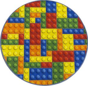 AW Kulatý dětský koberec Kostky Lego Rozměr: průměr 80 cm