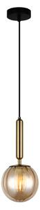 ITALUX PND-2324-1 BRO+AMB - Lustr na lanku RAVENA 1xE27/5W/230V mosaz