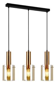 ITALUX PND-5581-3-BRO+AMB - Lustr na lanku SARDO 3xE27/40W/230V černá/mosaz