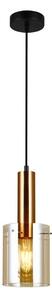 ITALUX PND-5581-1-BRO+AMB - Lustr na lanku SARDO 1xE27/40W/230V černá/mosaz