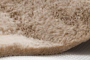 Makro Abra Moderní kusový koberec SHAPE 3105 Srdce protiskluzový vhodný k praní shaggy camel béžový Rozměr: 80x80 cm