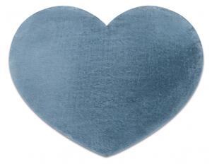 Makro Abra Moderní kusový koberec SHAPE 3105 Srdce protiskluzový vhodný k praní shaggy modrý Rozměr: 80x80 cm