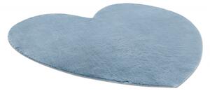 Makro Abra Moderní kusový koberec SHAPE 3105 Srdce protiskluzový vhodný k praní shaggy modrý Rozměr: 80x80 cm