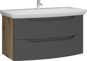 SKŘÍŇKA S UMYVADLEM, barvy grafitu, barvy dubu, 90 cm Stylife - Koupelnové série