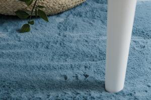 Makro Abra Moderní kusový koberec SHAPE 3106 Květina protiskluzový vhodný k praní shaggy modrý Rozměr: 80x80 cm