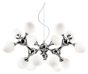 Ideal Lux - Lustr na lanku NODI 15xE14/28W/230V pr. 105 cm lesklý chrom/bílá