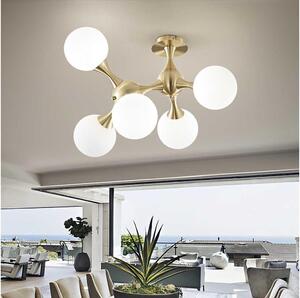 Ideal Lux - Přisazený lustr NODI 5xE14/28W/230V 50x55 cm mosaz/bílá