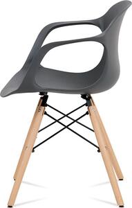 Jídelní židle ALBINA — kov / buk/ plast, šedá