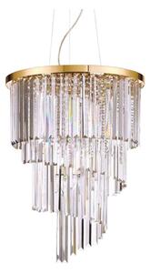 Ideal Lux - Křišťálový lustr na lanku CARLTON 12xE14/40W/230V pr. 50 cm zlatá