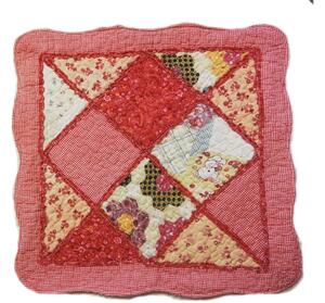 Povlak na polštář provence patchwork růžovo-červený 45x45cm