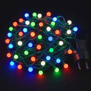Vánoční LED řetěz s kuličkami - Cherry, 10m, 100 LED diod, různobarevná, propojovatelný